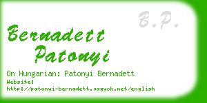 bernadett patonyi business card